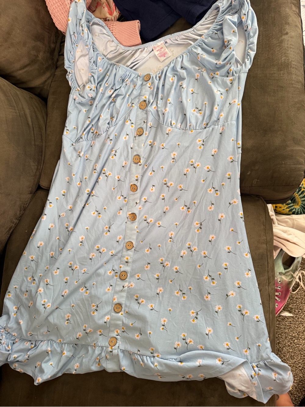 Mini Floral Dress with Buttons
